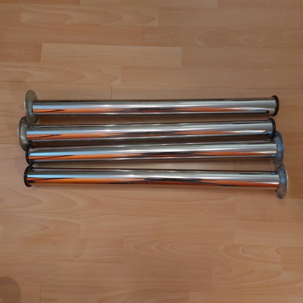 Set van 4 chromen tafelpoten 70 cm hoog, Tafelpoot, Minder dan 50 cm, Gebruikt, 50 tot 100 cm