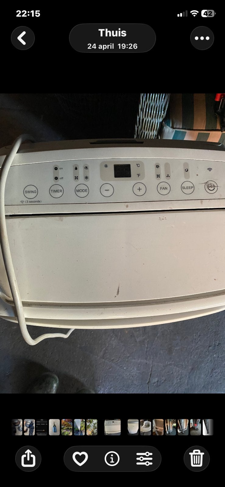 Midea Mobiele Airco - Koelen en Ventileren, Gebruikt, Minder dan 60 m³, Timer, 3 snelheden of meer