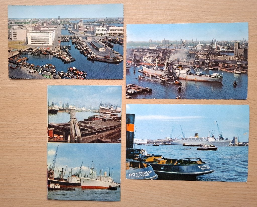 Oude ansichtkaarten Haven van Rotterdam 1960-1970, Verzenden, 1960 tot 1980, Ongelopen, Zuid-Holland