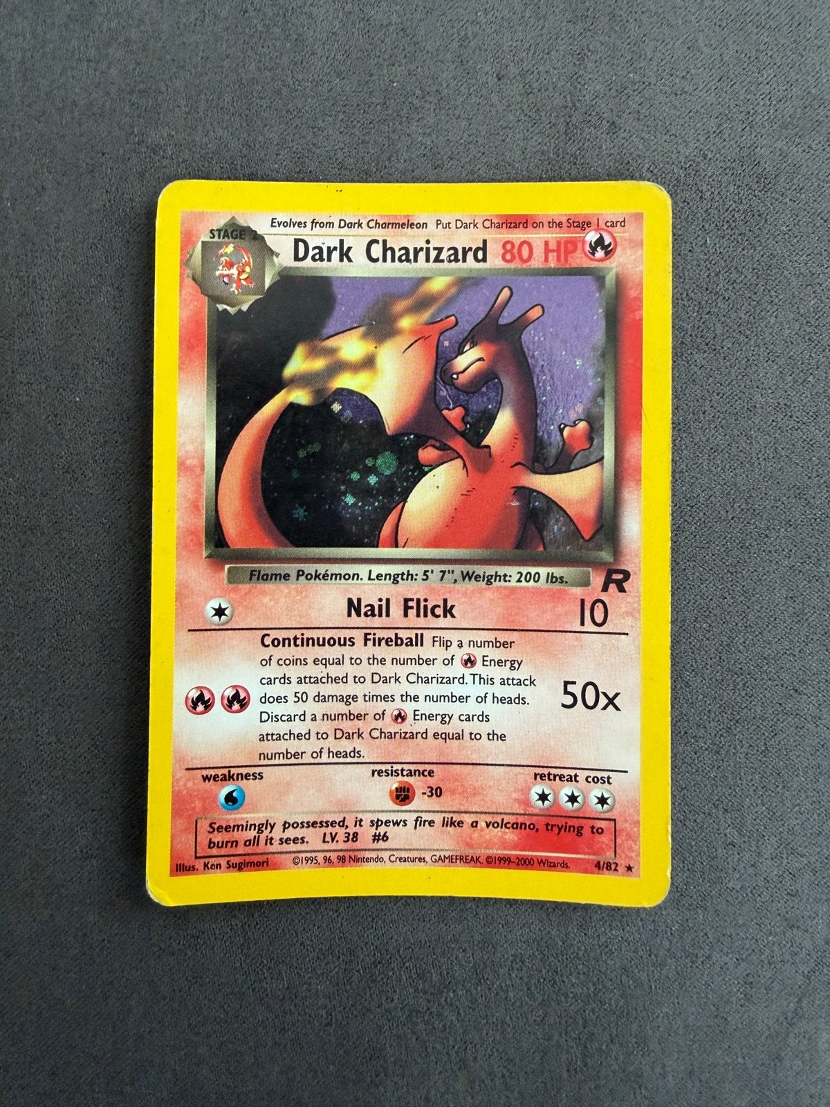 Dark Charizard Team Rocket Holographic TR4, Hobby en Vrije tijd, Ophalen, Zo goed als nieuw