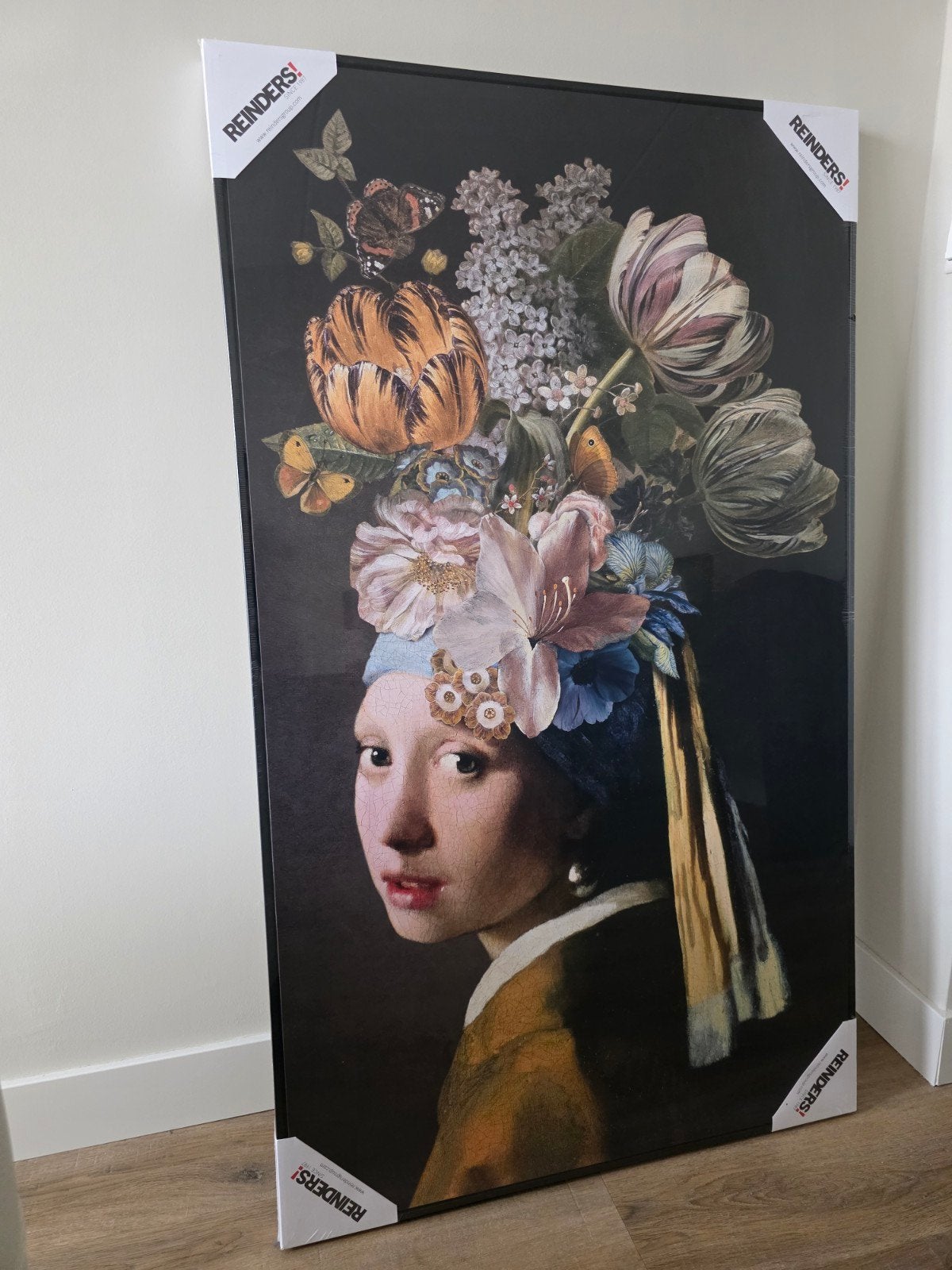 Bloemenmeisje met de Parel - Art Frame 118 x 70 cm, Ophalen, Nieuw, Print, 75 – 100