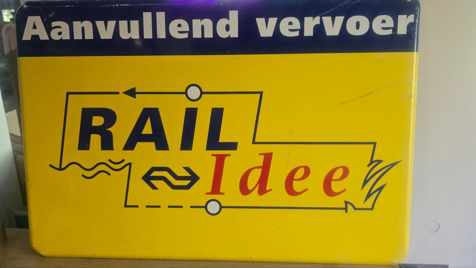 NS Rail Idee Aanvullend Vervoer Bord, Verzamelen, Spoorwegen en Tramwegen, Ophalen of Verzenden, Gebruikt, Trein, Overige typen