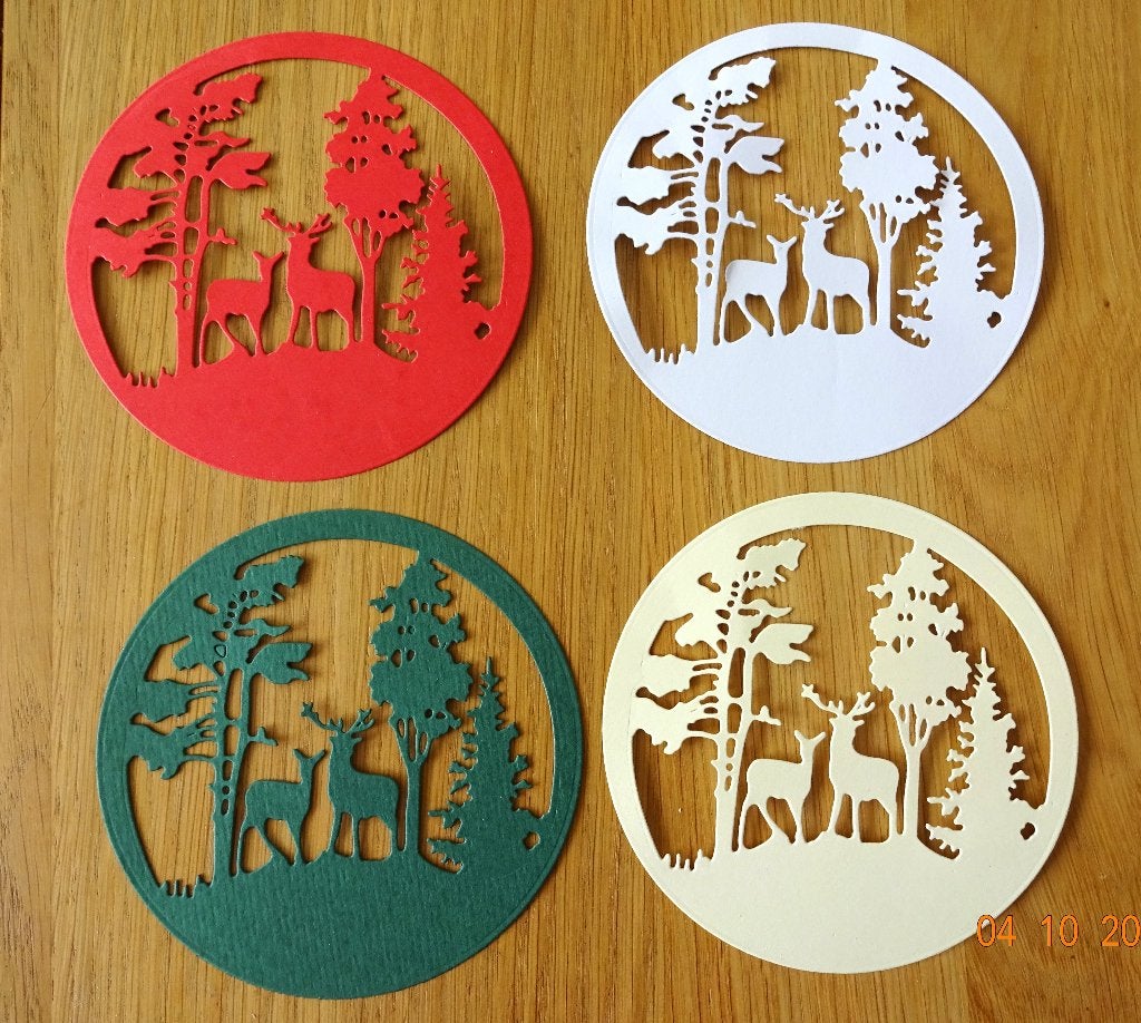 ronde stansjes hertjes en bomen 11 cm., Ophalen of Verzenden, Nieuw, Overige thema's, Overige typen