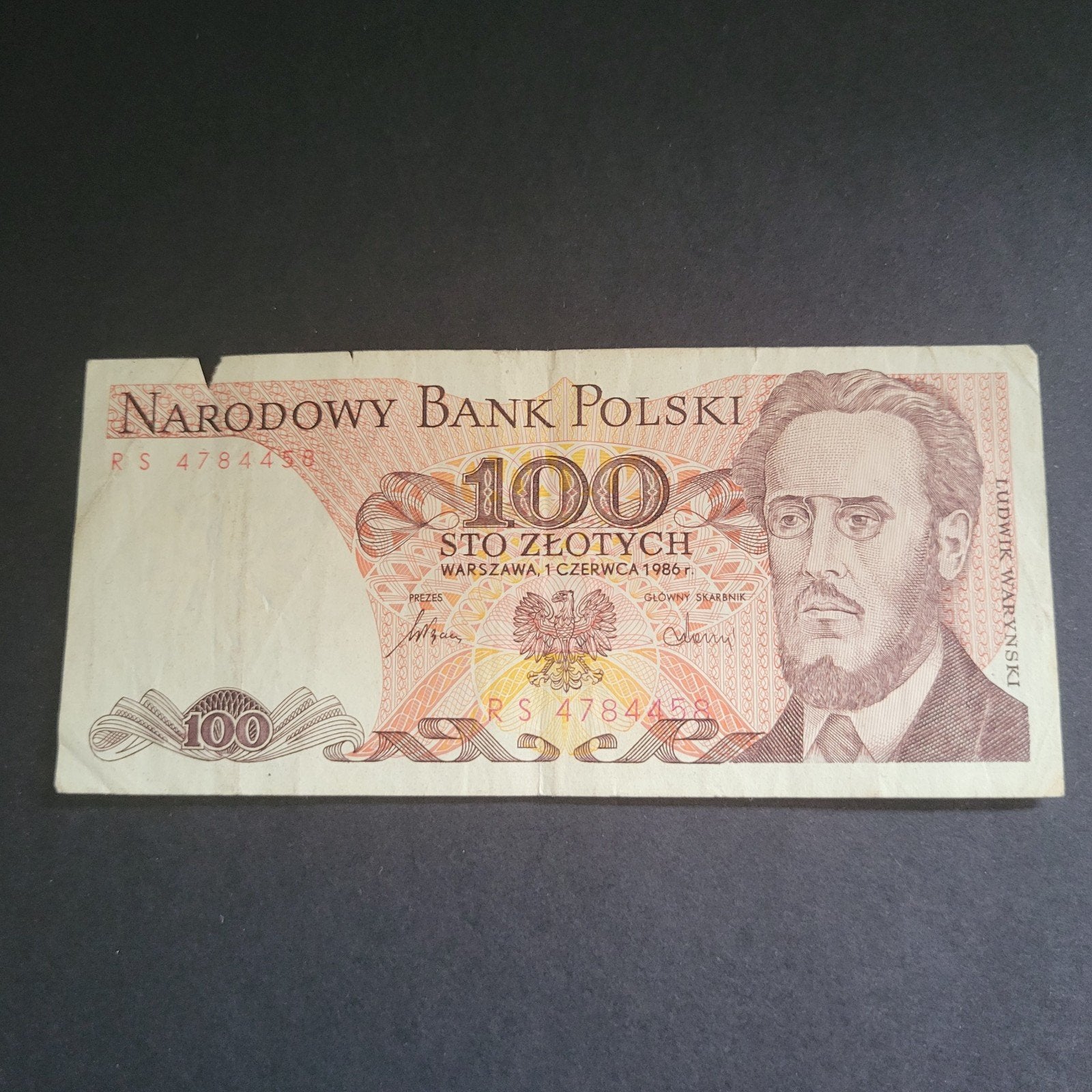 100 Zloty biljet Polen 1986 - Ludwik Waryński, Ophalen of Verzenden, Polen, Los biljet