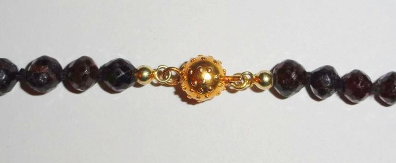 Ketting Boheemse Granaat bakslotje 585 goud, Verzenden, Goud, Ketting, Met edelsteen