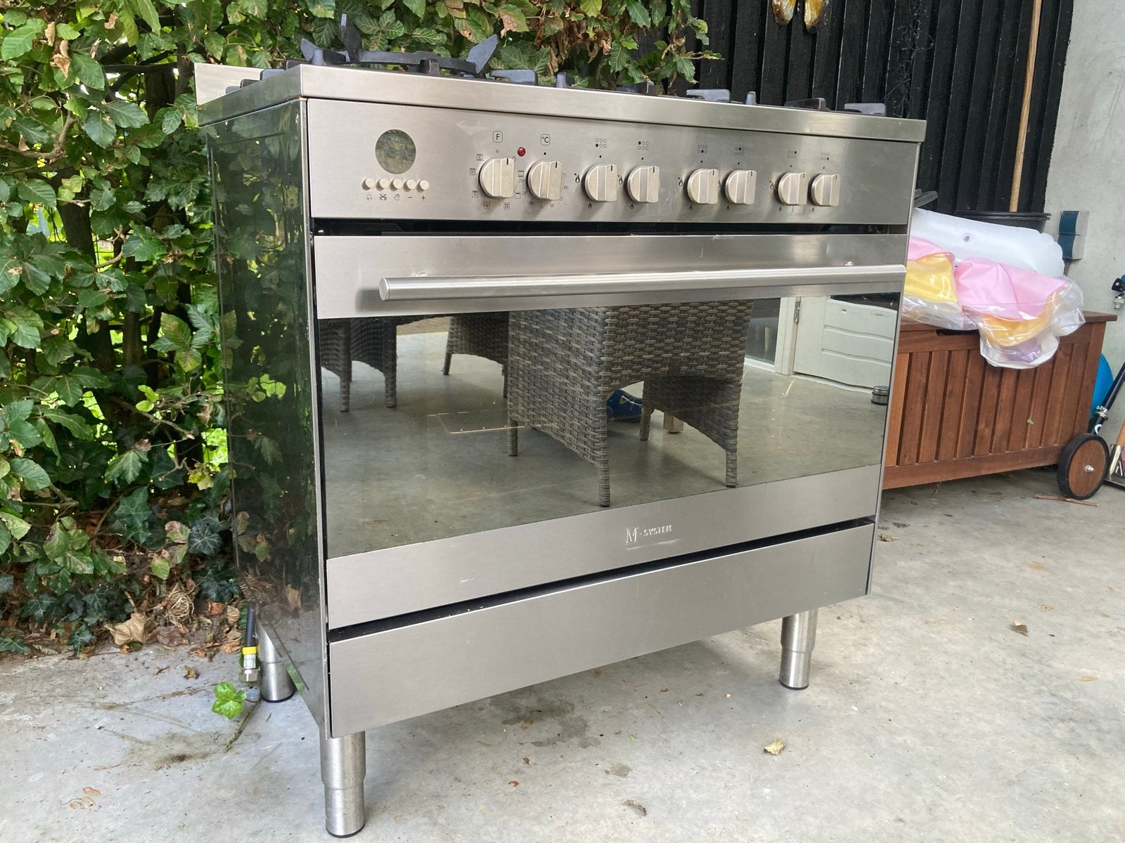 M-System 6-pits gasfornuis met oven, Witgoed en Apparatuur, Ophalen, Gebruikt, 60 cm of meer, Gas