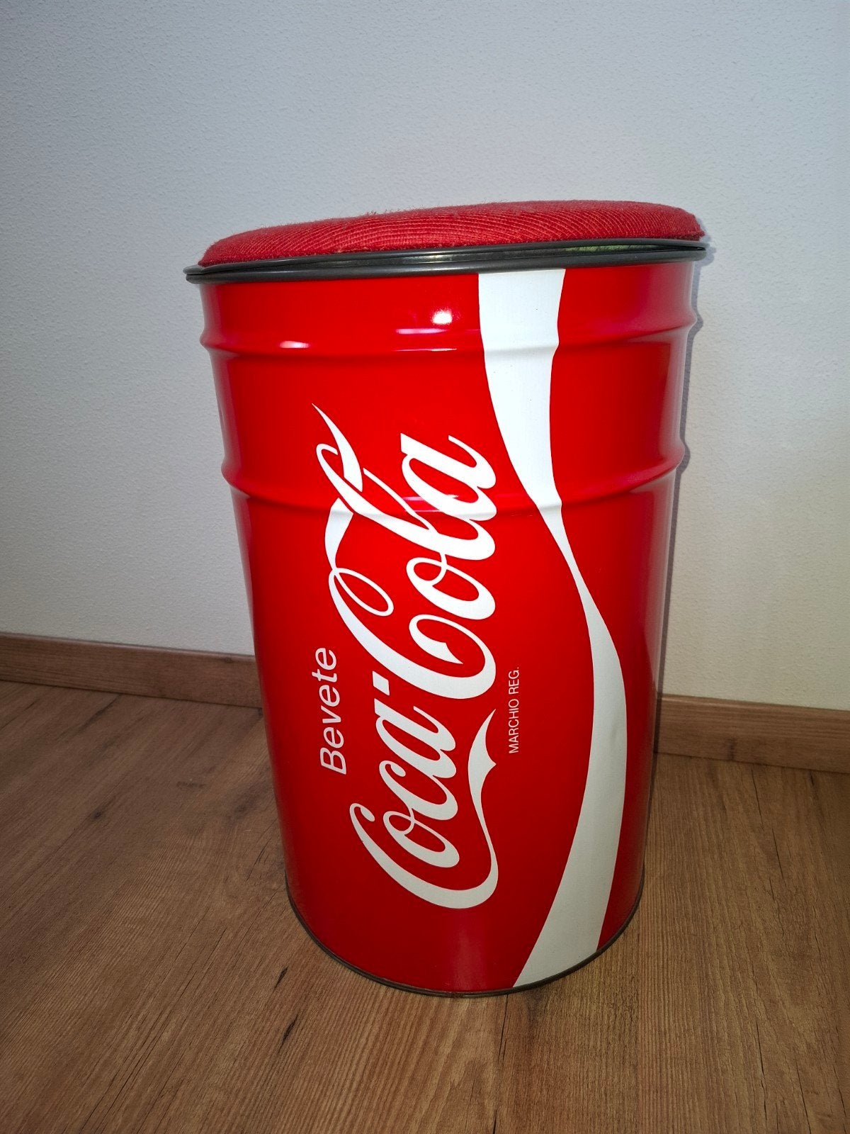 Coca-Cola Kruk / Opbergton - Uniek Design, Ophalen, Gebruikt, Retro, Coca-Cola, Industrieel, Stof