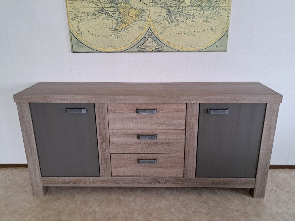 Laatste KANS!!  Dressoir Toronto 2 drs / 3 la, Ophalen, Gebruikt, Met deur(en), 200 cm of meer