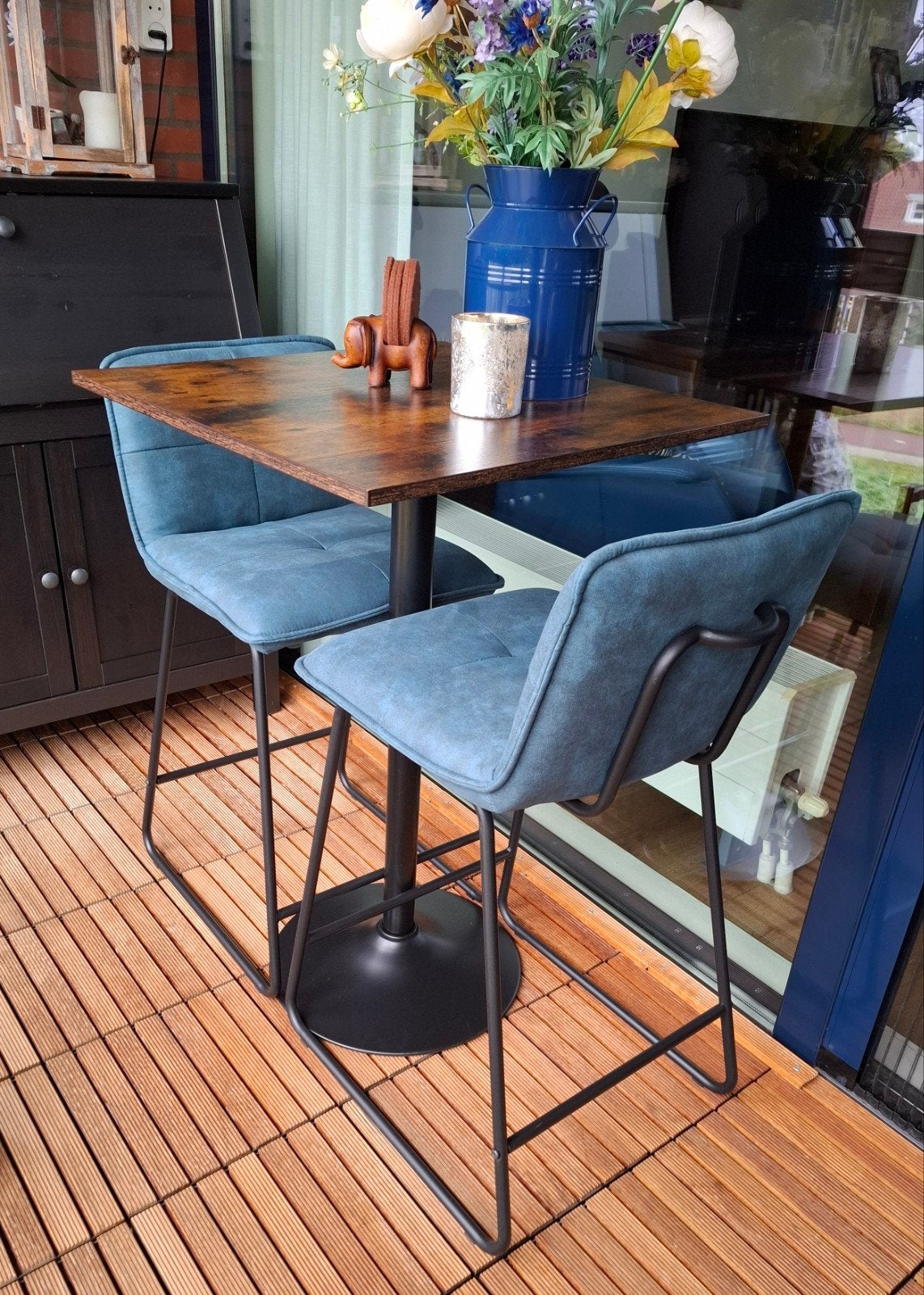 BARTAFEL MET TWEE BARKRUKKEN  GERESERVEERD VOOR JORDI !!!, Huis en Inrichting, Barkrukken, Ophalen, 60 tot 90 cm, Zo goed als nieuw