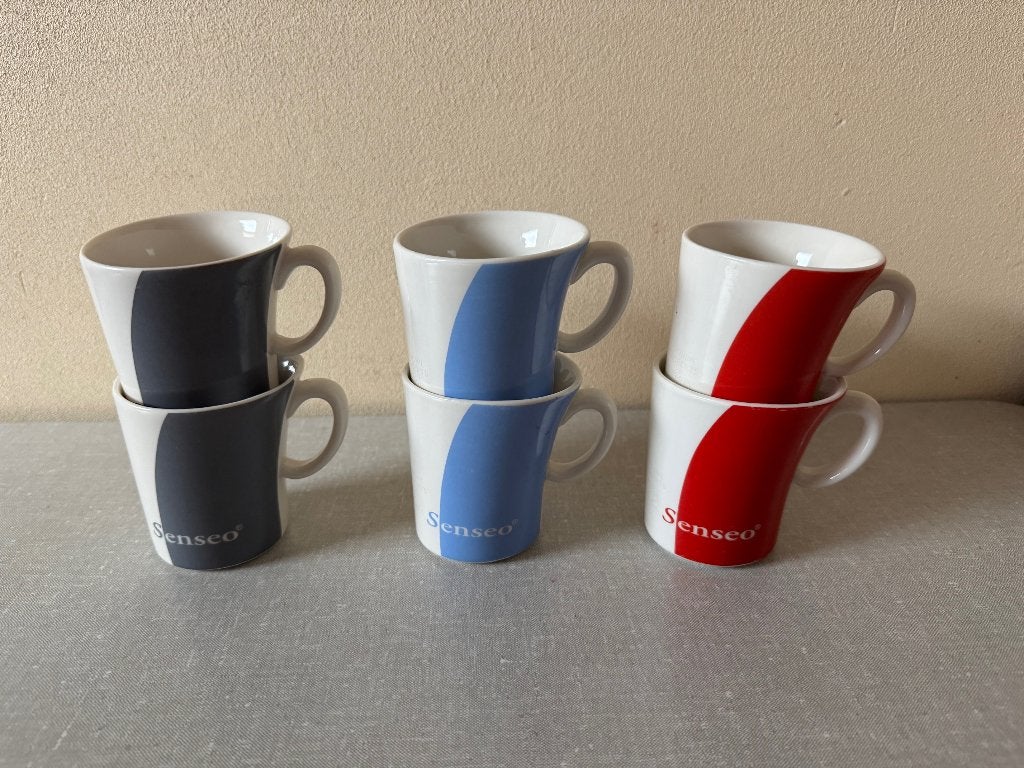 6 NIEUWE senseo kopjes - scheef kopje van Douwe Egberts kop, Overige merken, Keramiek, Nieuw, Ophalen of Verzenden