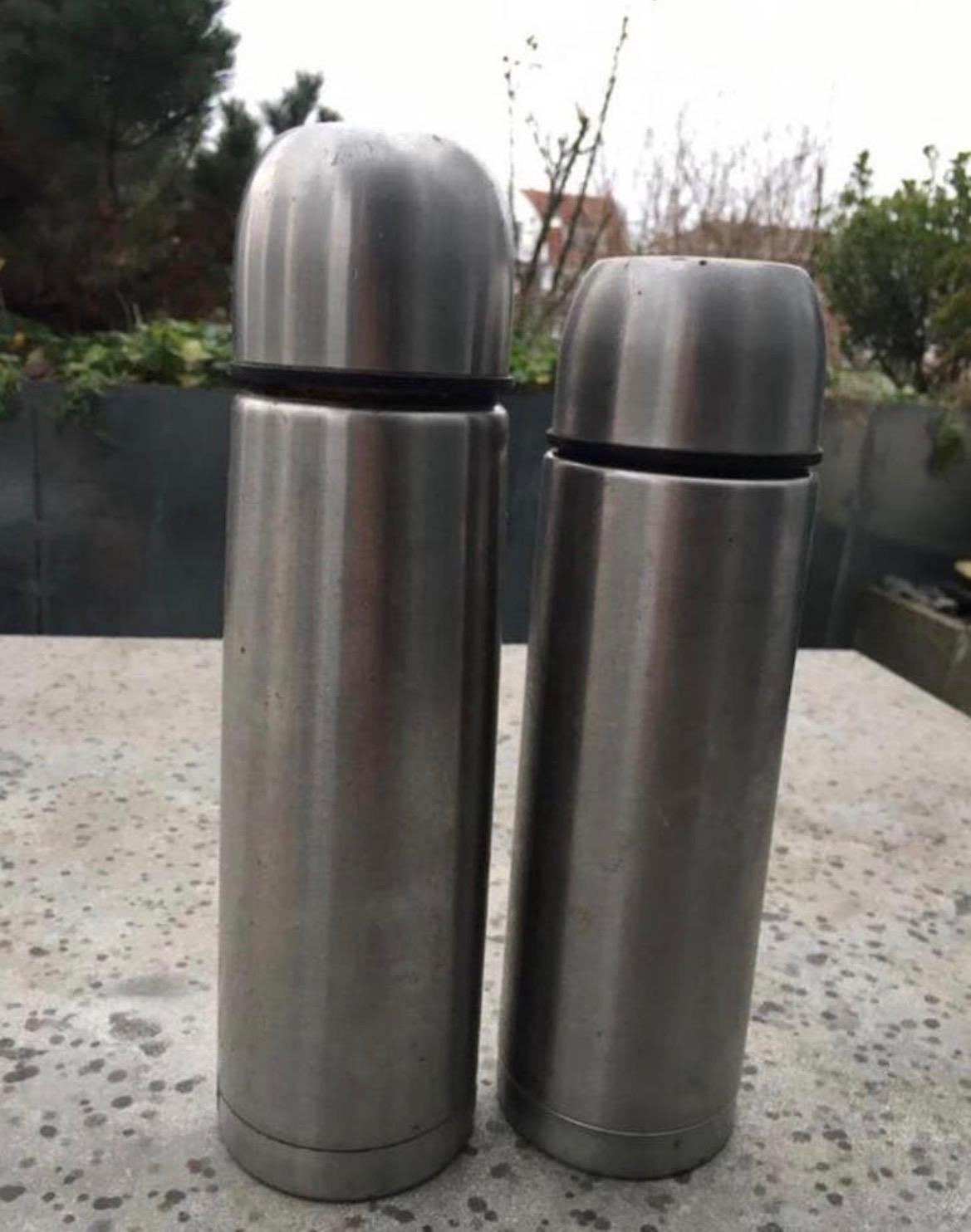 Set van 2 roestvrijstalen thermosflessen gebruikt, Verzenden, Gebruikt