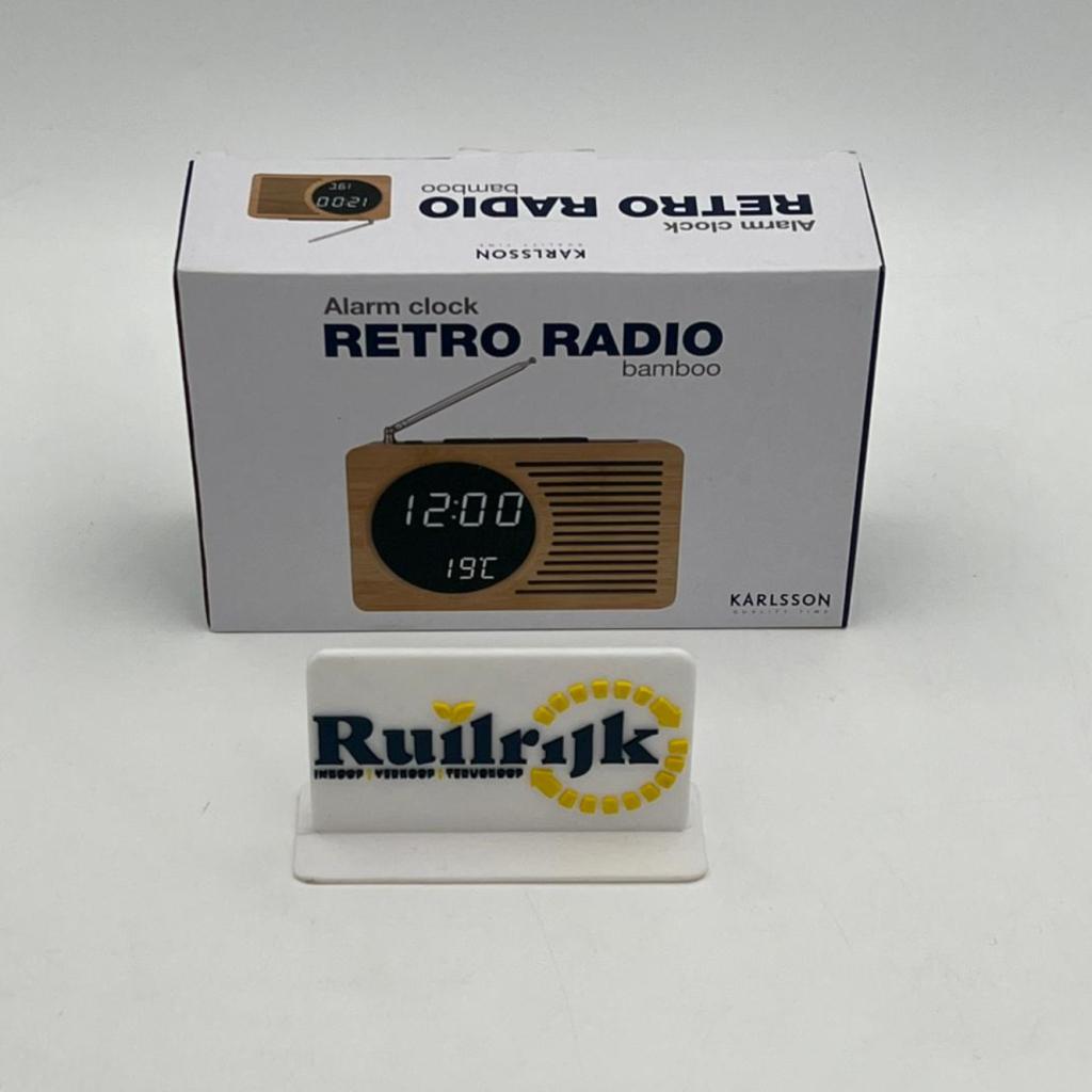 Karlsson Retro Radio bamboo alarm clock - Nieuw in de doos, Ruilrijk, Nieuw, Info@ruilrijk.nl, Neerstraat 60, 6041 KD Roermond