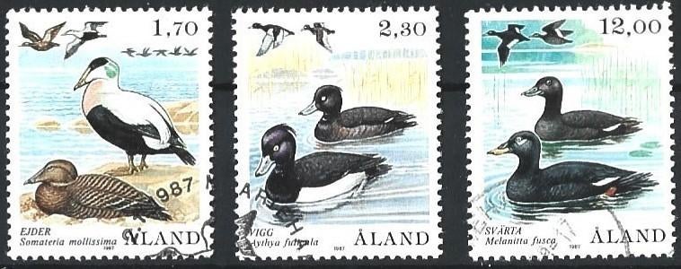 Aland SG 25-27 gebr(compleet)02-01-1987-cat. 22,00 voor 0,25, Verzenden, Finland, Gestempeld