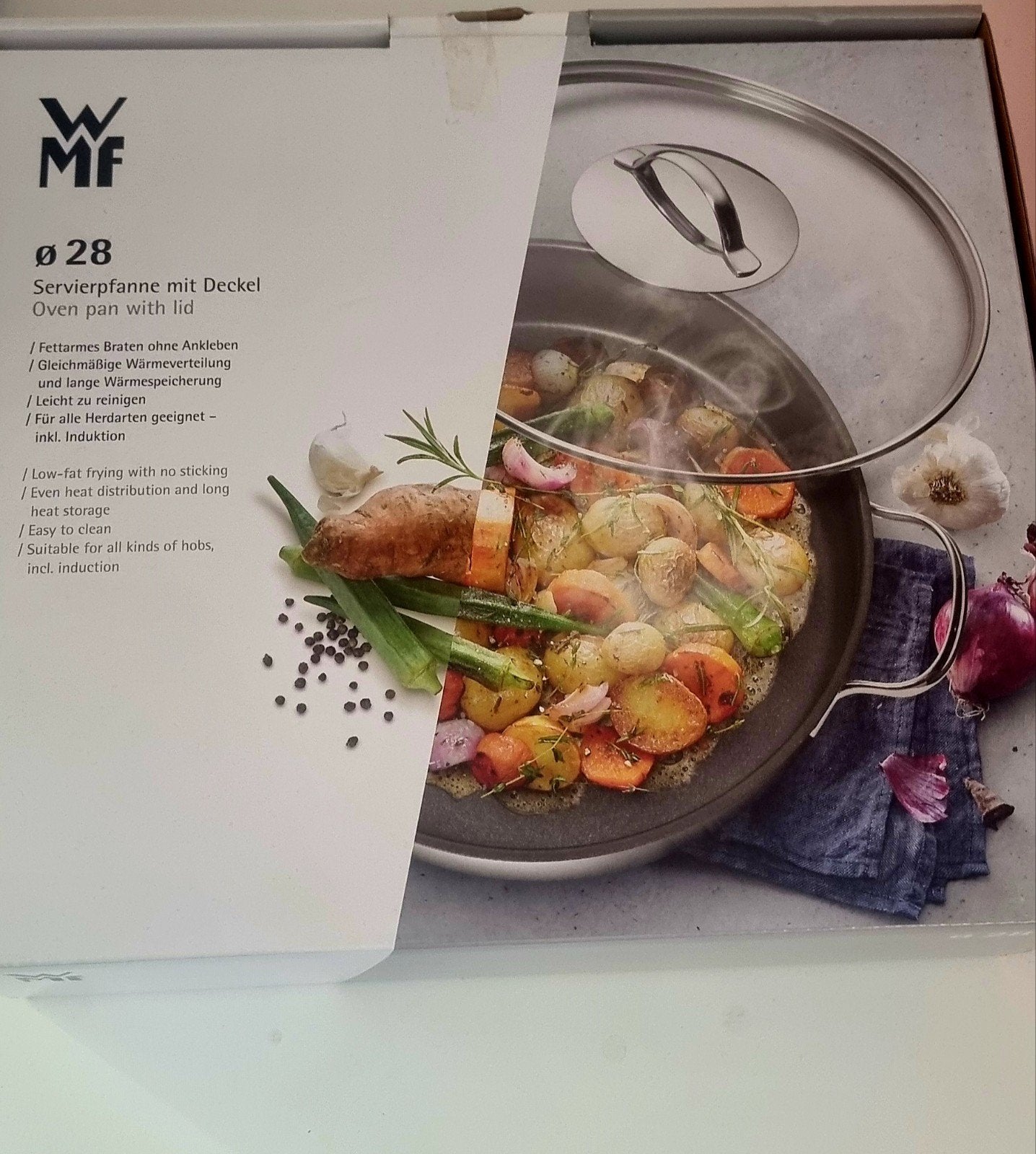 WMF Servierpan met Deksel Ø 28 cm - Nieuw in doos, Huis en Inrichting, Keuken | Potten en Pannen, Ophalen, Met handvatten, Overige typen