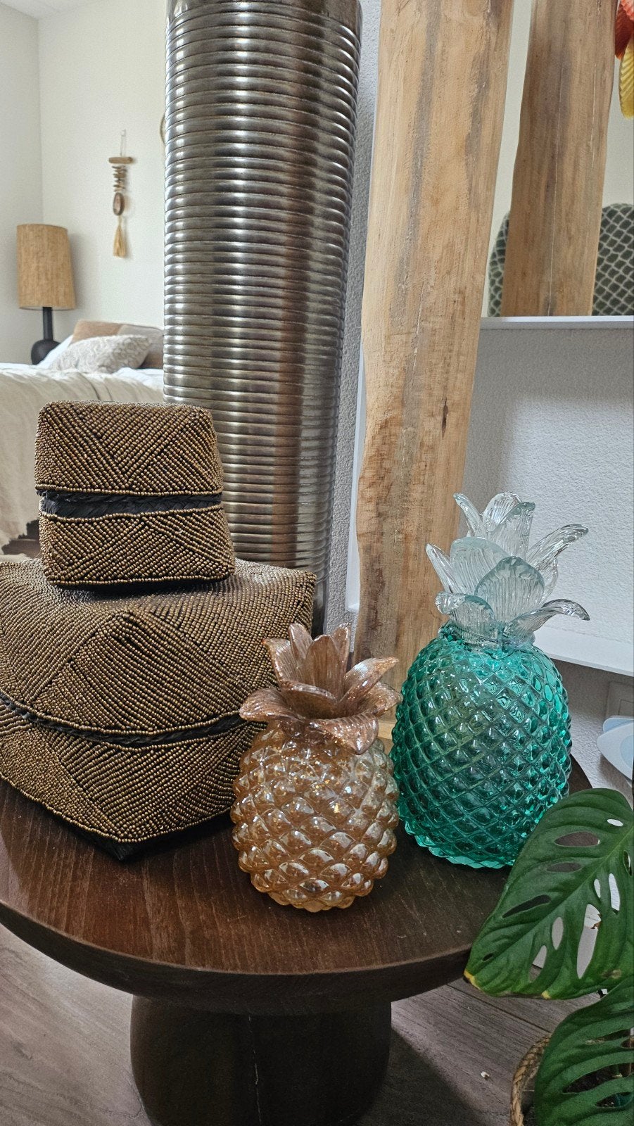 Glazen decoratie ananassen - Set van 2, Ophalen, Meerkleurig, Zo goed als nieuw, Modern