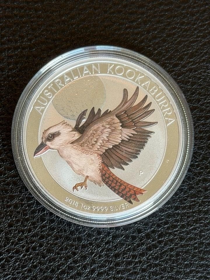 Kookaburra 2018 1 oz Gekleurde Zilveren Munt, Ophalen of Verzenden, Zilver