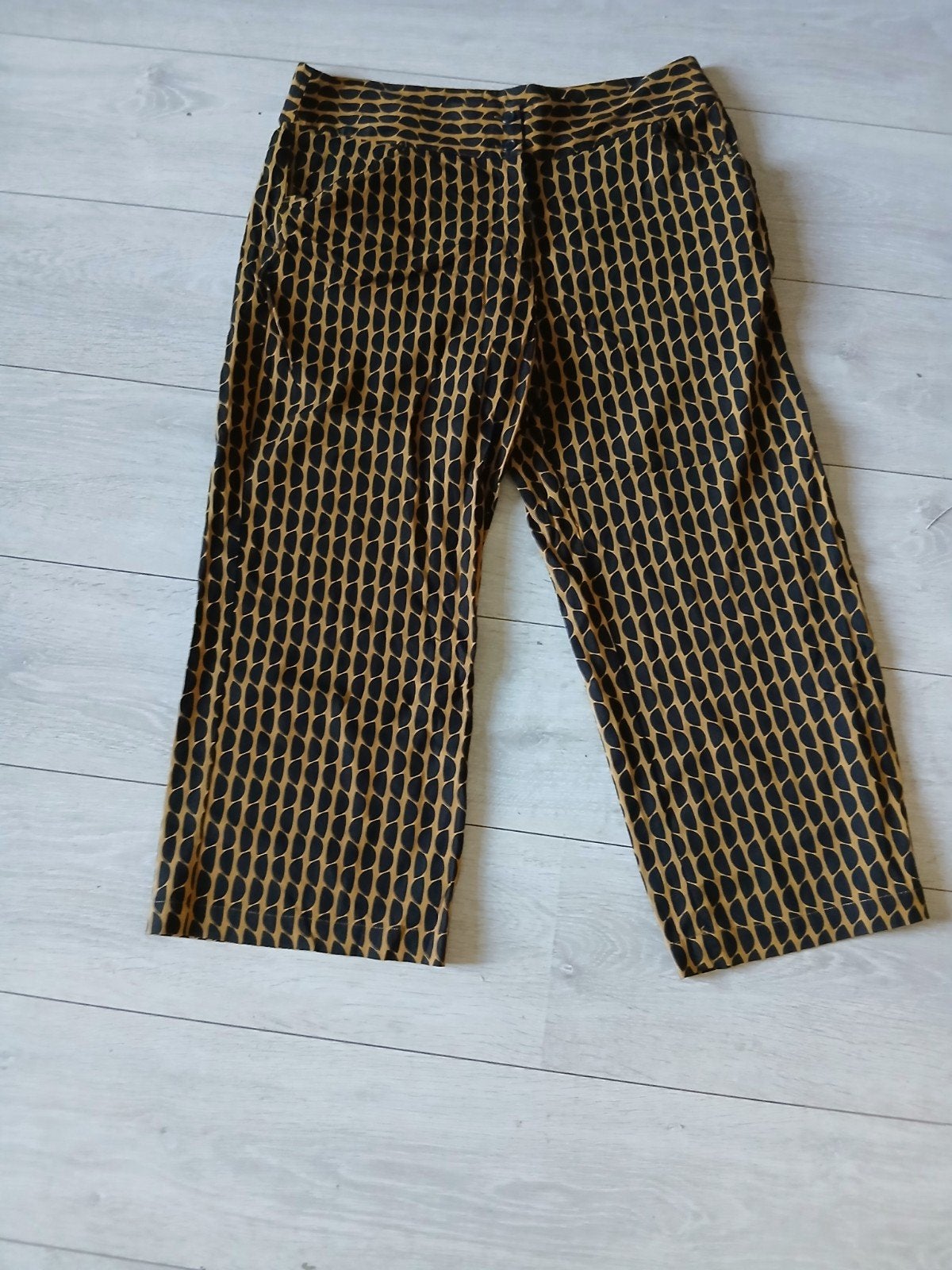 Zilch Amsterdam 7/8 wijde broek XL bruin/zwart viscose, Zilch Amsterdam, Ophalen of Verzenden