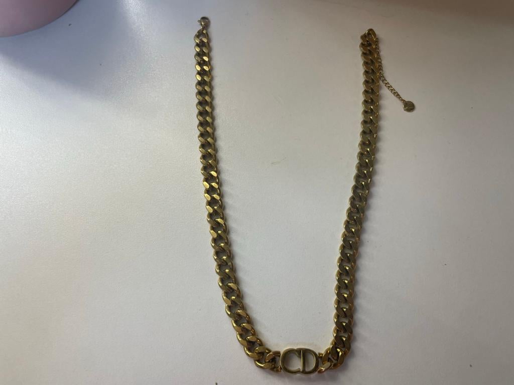 Gouden ketting met CD-hanger, Nieuw, Ophalen of Verzenden, Goud, Overige materialen
