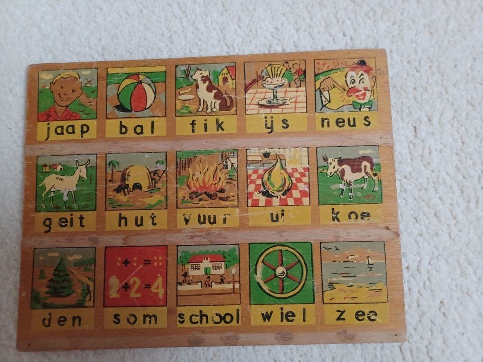 Vintage Simplex Leesplankje  Educatief Speelgoed, Ophalen of Verzenden, Gebruikt, Taal en Lezen