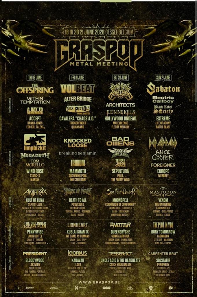 Graspop Metal Meeting combi ticket, Tickets en Kaartjes, Evenementen en Festivals, Eén persoon