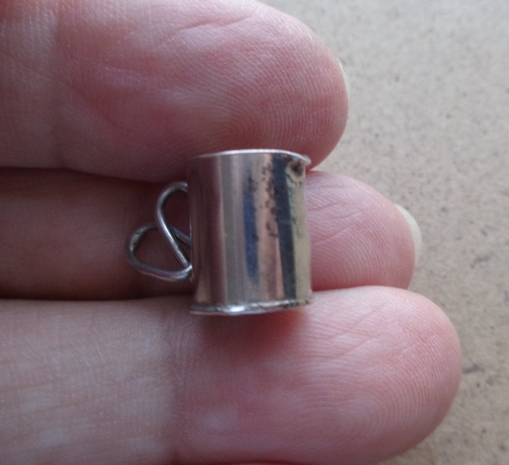 zilveren vintage bedel melk kan [228], Overige merken, Verzenden, Zo goed als nieuw, 1 bedel