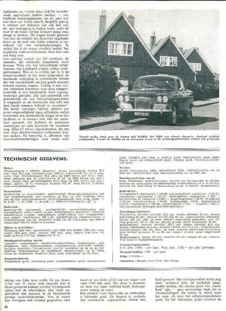 Autovisie test Humber Sceptre 1963, Ophalen of Verzenden, Gelezen, Overige merken