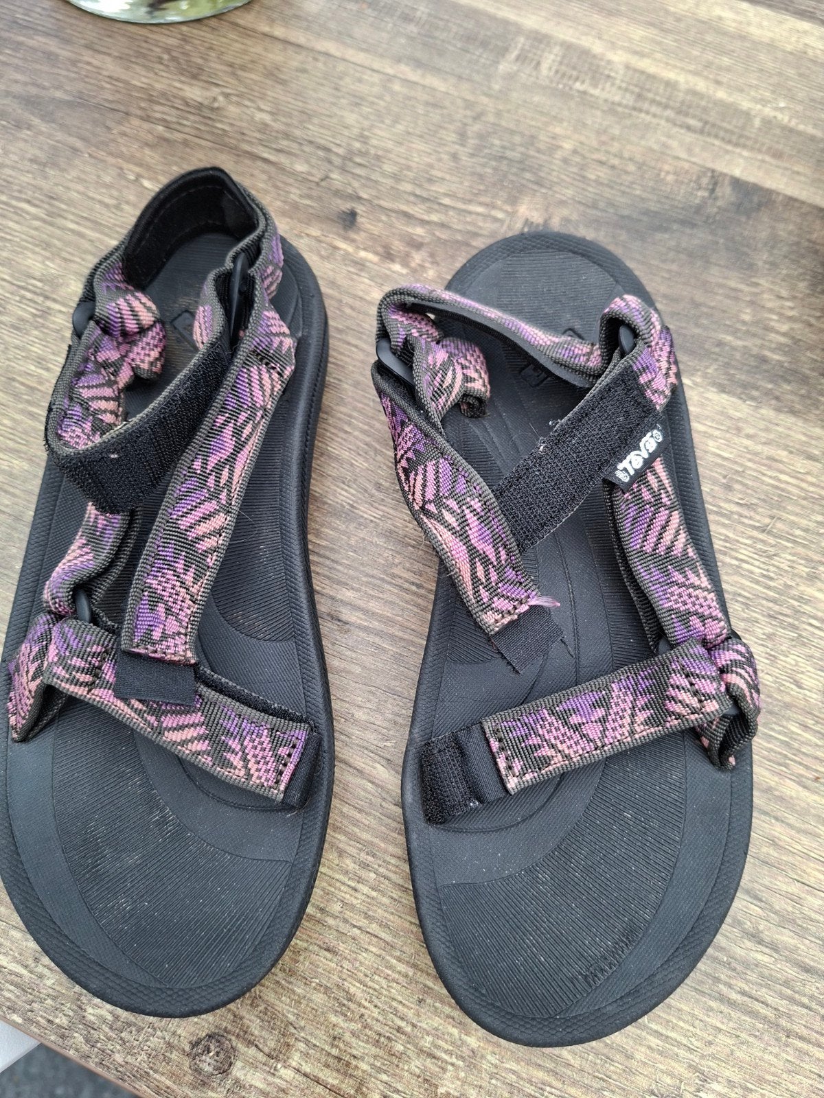 Teva sandalen dames - Maat 38 - Zwart/Paars, Zwart, Zo goed als nieuw, Teva, Sandalen of Muiltjes