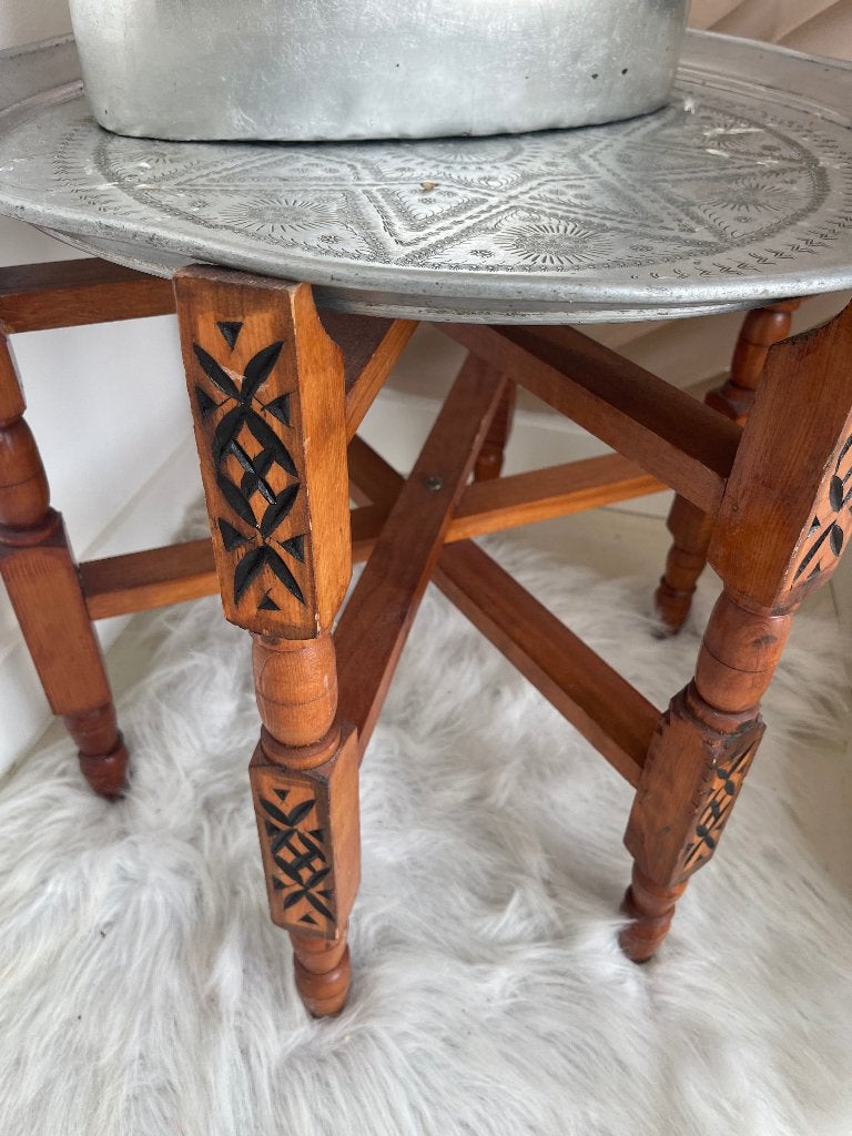 Handgemaakte Marokkaanse Ronde tafel, Minder dan 55 cm, Gebruikt, Rond, Marokaans/ Oosters