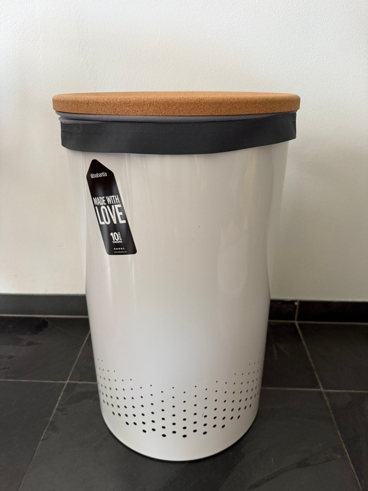 Brabantia wasmand 60 liter kurken deksel, 40 liter of meer, Ophalen, Zo goed als nieuw, Rvs