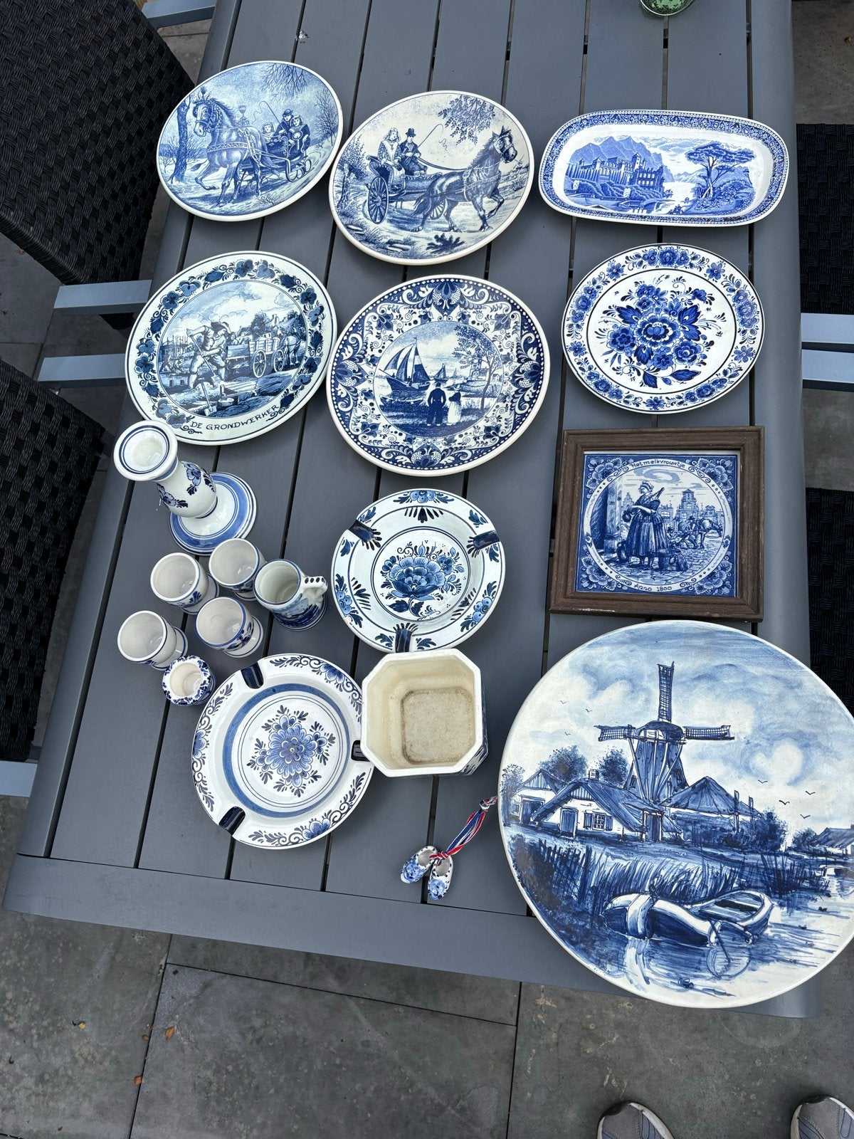 Mooie  collectie Delfts blauw aardewerk, Ophalen