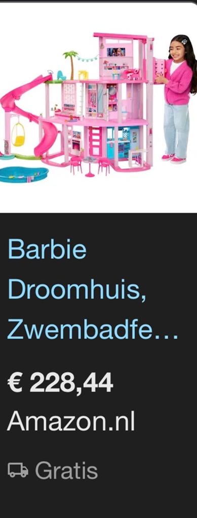 Barbie Droomhuis met Zwembad en Glijbaan, Ophalen of Verzenden, Nieuw, Barbie