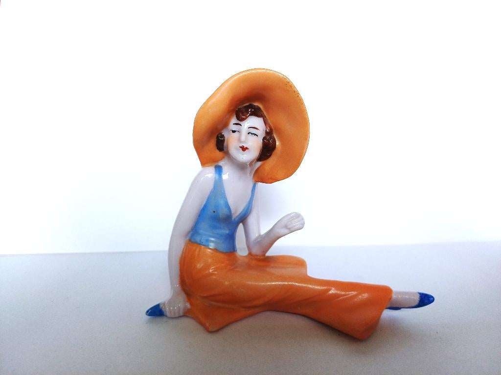 art deco beeldje, dame, bathing beauty, baigneuse, flapper, Antiek en Kunst, Ophalen of Verzenden