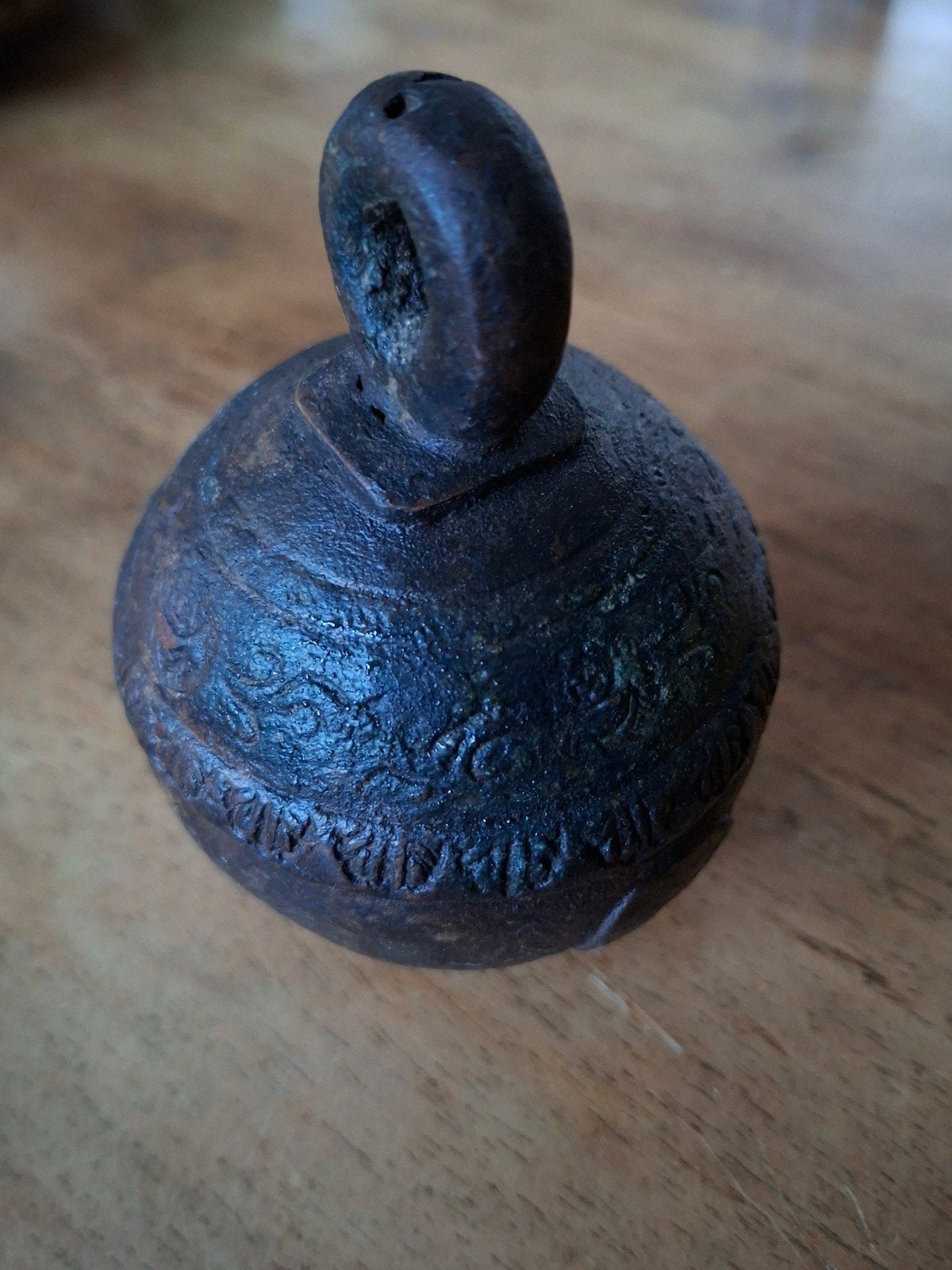 Antieke bronzen olifantenbel uit Burma met inscripties, Ophalen of Verzenden