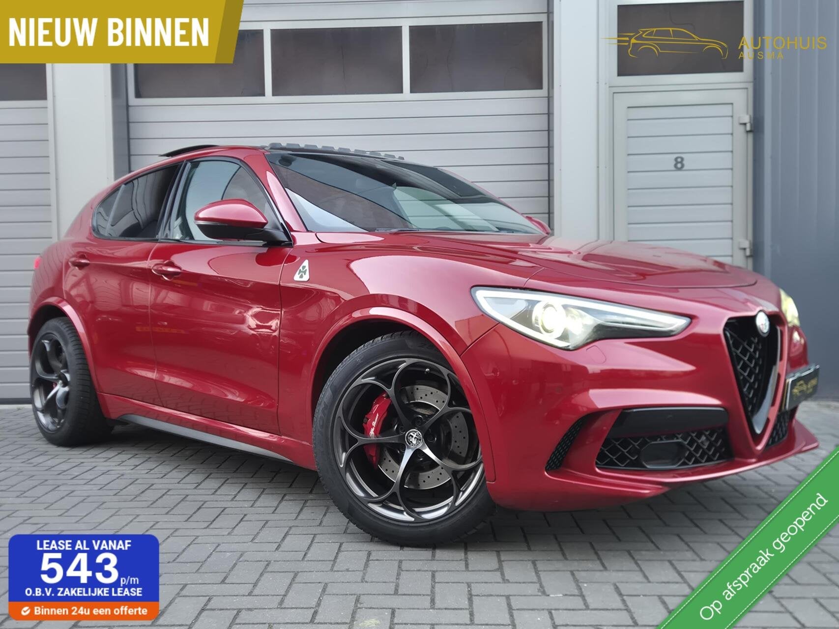 Alfa Romeo Stelvio 2.9 V6 AWD Quadrifoglio 560PK/Pano/Harman, Auto's, Automaat, Gebruikt, 510 pk, Met garantie (alle)