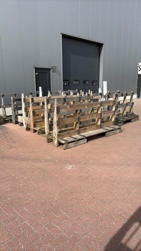 20 Houten Glasbokken (80 cm breed), Ophalen, Gebruikt, 50 mm of meer, Pallet
