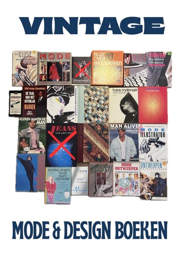 Grote bundel 19 vintage modeboeken, Gelezen, Diverse auteurs, Ophalen of Verzenden, Mode algemeen