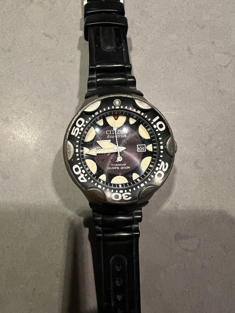 Citizen Eco-Drive Titanium Duikhorloge 200M, Overige materialen, Gebruikt, Kunststof, Ophalen of Verzenden