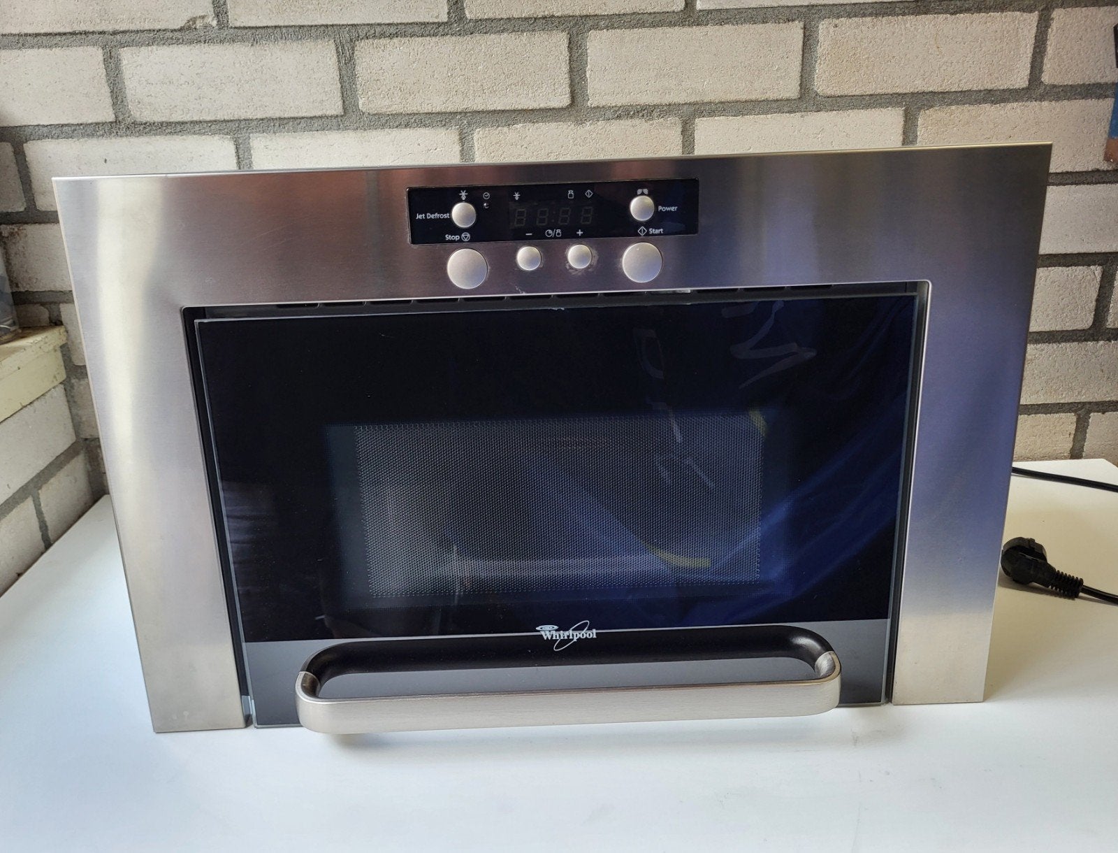 Whirlpool AMW 460/1/IX Inbouw Magnetron RVS, Witgoed en Apparatuur, Magnetrons, Ophalen, Gebruikt, Magnetron, Inbouw