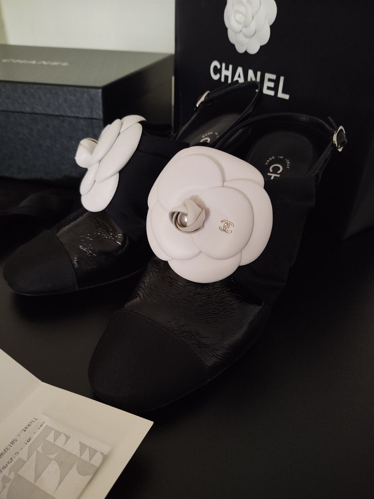 Chanel Camilla Coco Logo Slingback ., Kleding | Dames, Schoenen, Zo goed als nieuw, Dansschoenen, Zwart, Ophalen of Verzenden
