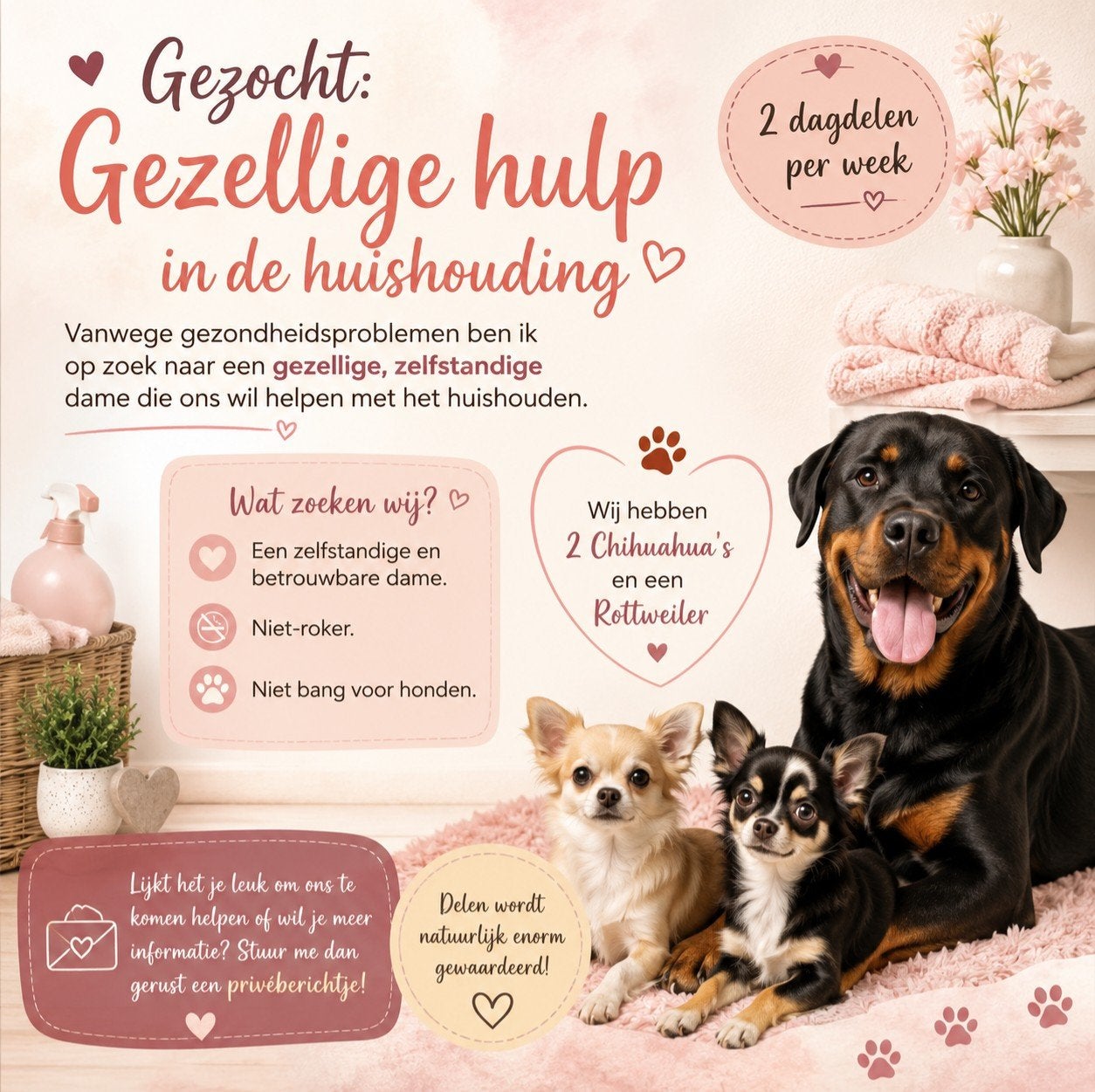 Gevraagd Hulp in Huishouding, Vacatures, Overige uren, Overige niveaus, Overige vormen