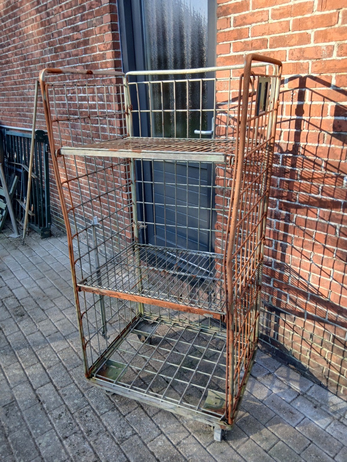 Vintage metalen rolcontainer met 3 schappen, Ophalen