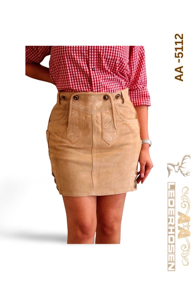 Lederhosen Dames Trachten Rok Oktoberfest Rok Zacht Suede, Maat 38/40 (M), Carnaval, Nieuw, Ophalen of Verzenden