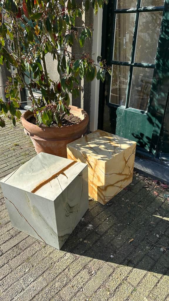 2x MOET WEG!! Alleen vandaag of morgen ophalen. Kubus marmer, Huis en Inrichting, Ophalen, Minder dan 55 cm, Vierkant, Nieuw