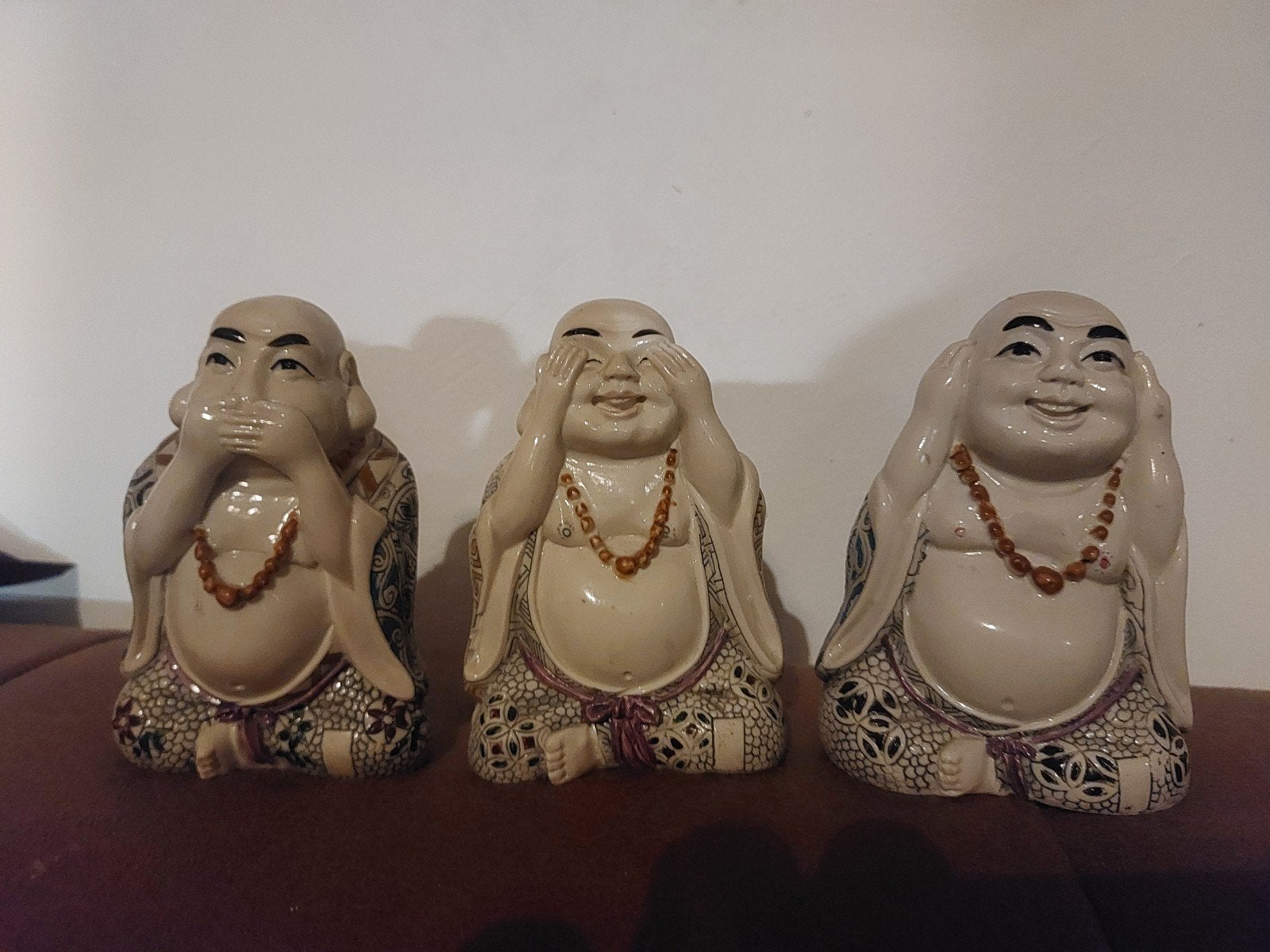 Vintage boeddha's horen zien zwijgen, Ophalen, Zo goed als nieuw, 9 cm