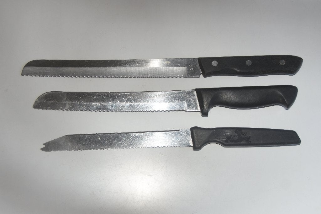 3 Broodmessen messen Amefa Inox, Verzenden, Rvs of Chroom