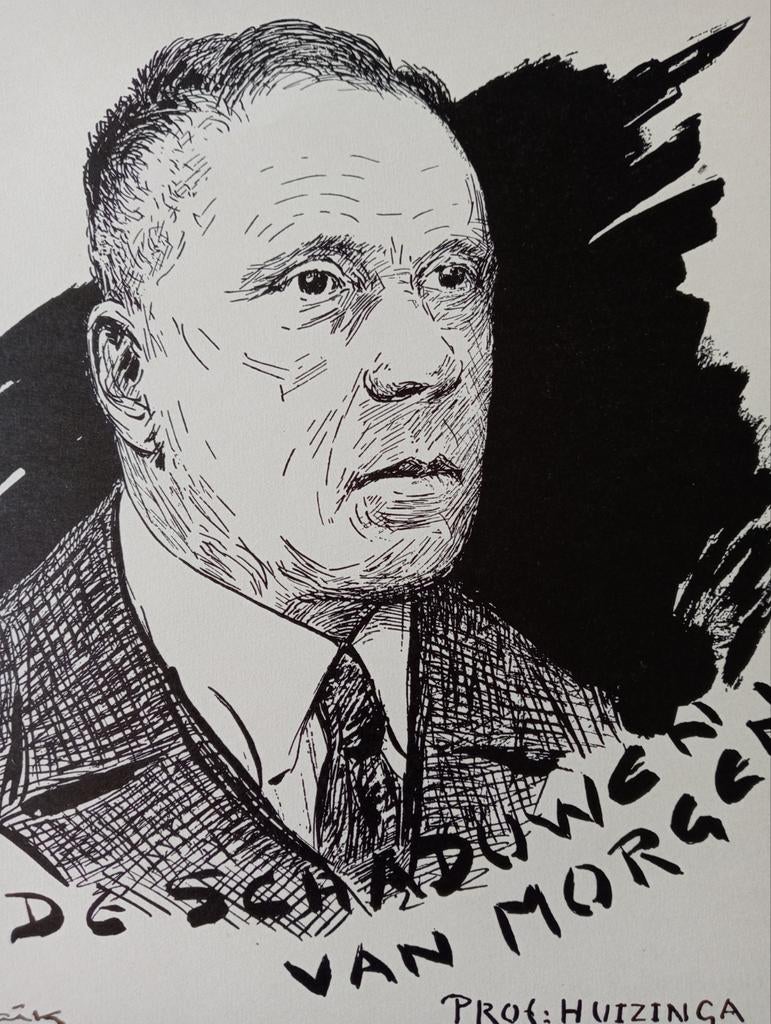 Johan Huizinga Litho 1937, Verzamelen, Ophalen of Verzenden, Voor 1940, Gebruikt