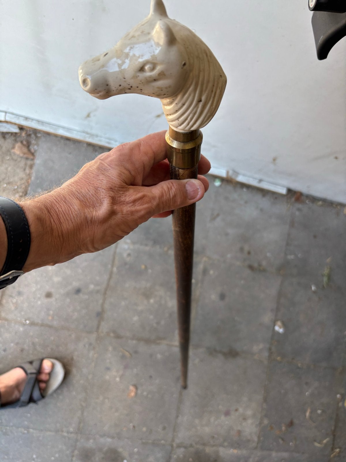 Wandelstok met paardenhoofd, Diversen, Wandelstokken, Ophalen