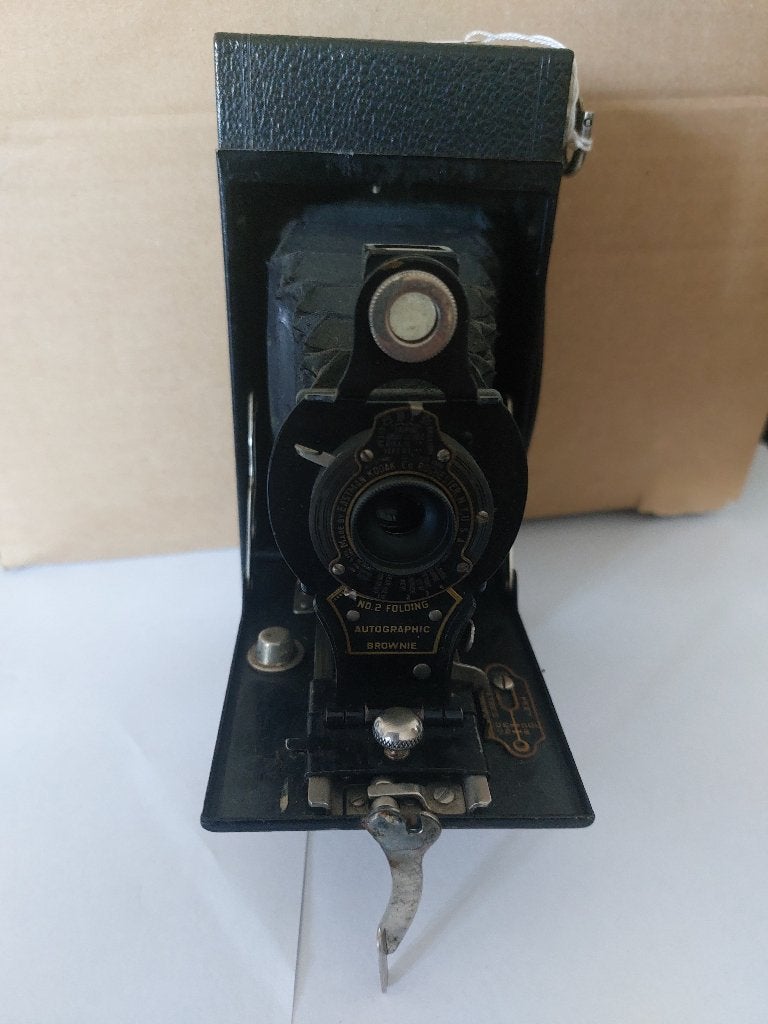 Vintage Kodak No.2 Folding Autogra. Brownie Camera+ tas (18), Ophalen of Verzenden, 1940 tot 1960, Fototoestel