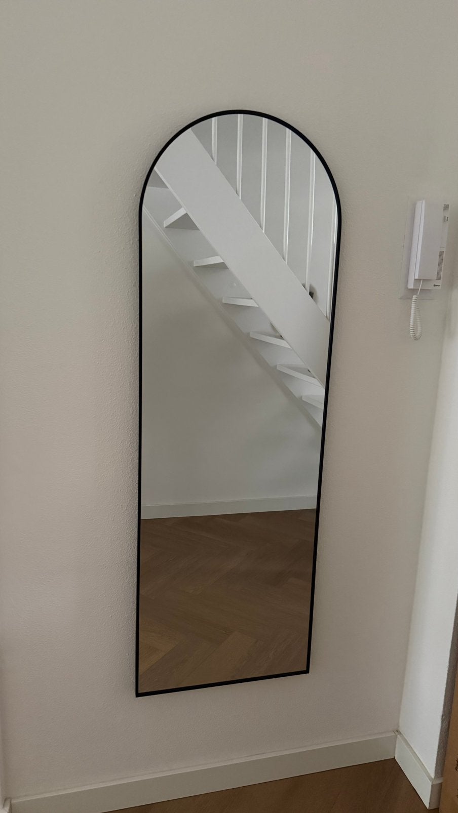 Spiegel Charley ovaal zwart ZGAN karwei 150 x 50 cm, Huis en Inrichting, Ophalen, Zo goed als nieuw, 50 tot 75 cm, 150 tot 200 cm