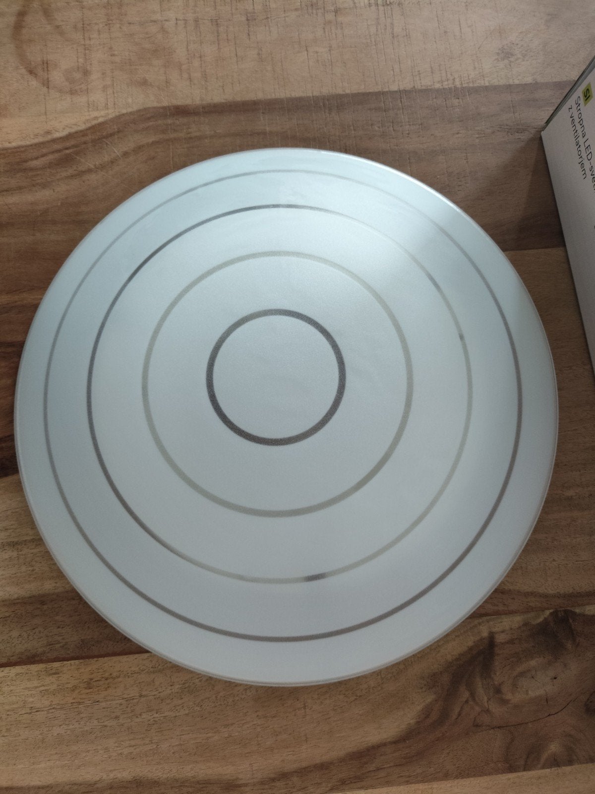 Mat wit glas, plaffonière ,diameter +/- 35 cm, Ophalen, Zo goed als nieuw, Glas